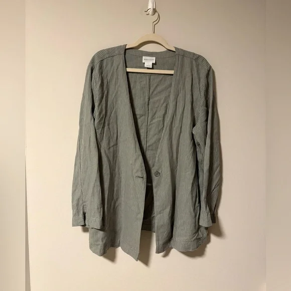 Melrose & Market Olive Green Striped Blazer XL - Picture 1 of 5